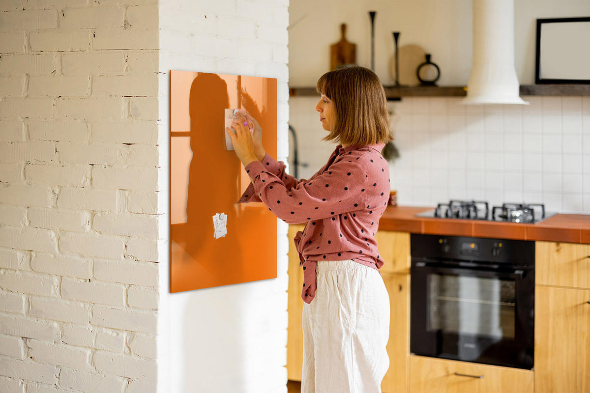 MAGNETTAFEL 60x90 Orange schwarzer Marker - Orange, Glas (60/0.4/90cm) - TULUP