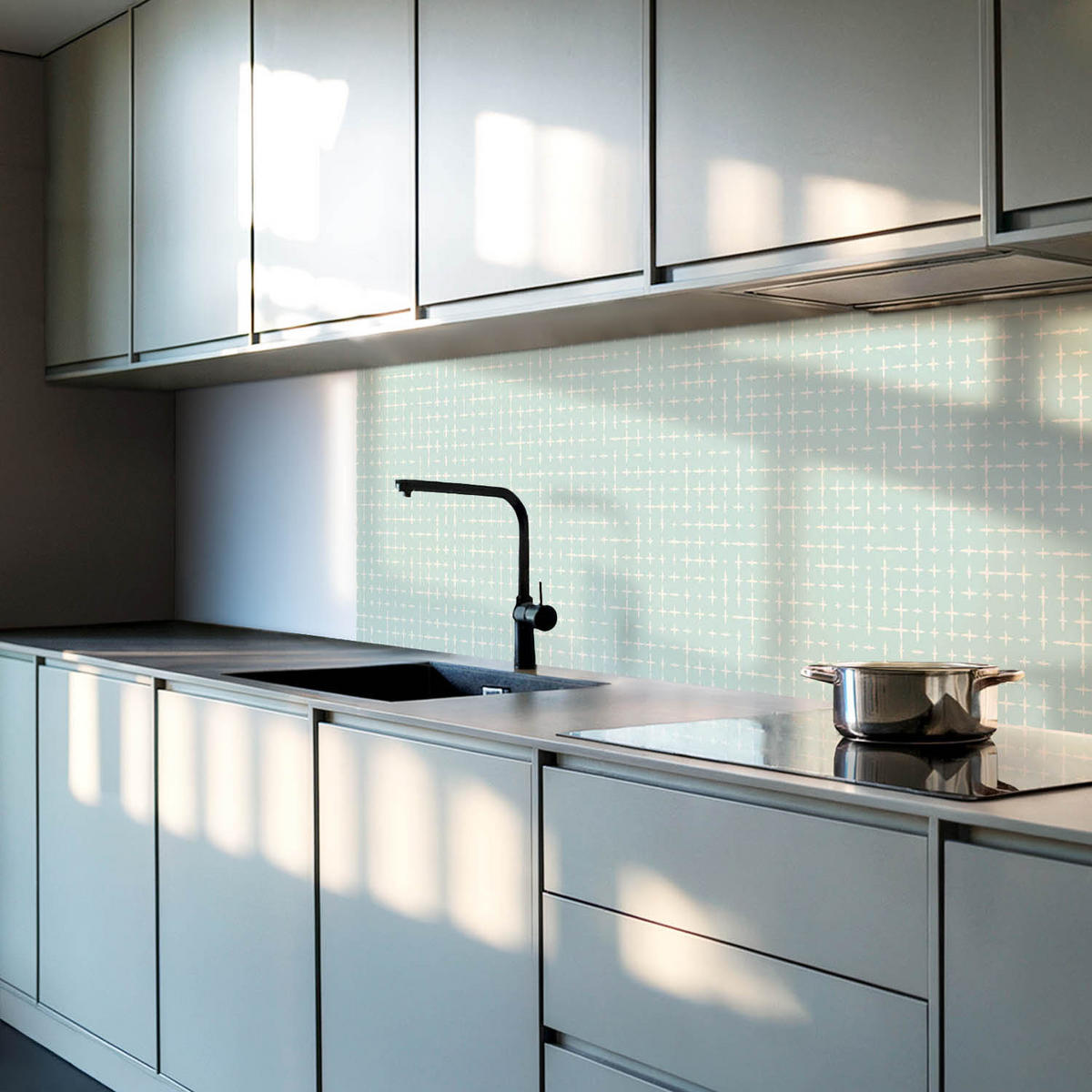 WANDPANEEL 4x 50x50 cm selbstklebend Trevanis - Mintgrün, Kunststoff (50/1.6/50cm) - Wallfluent