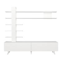 WOHNWAND Aleyna Weiß - Weiß, Holzwerkstoff/Kunststoff (180/161/32cm) - moebel17