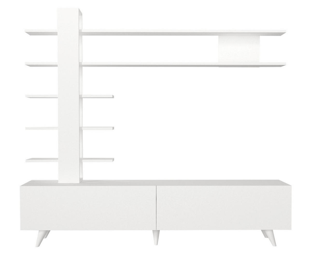 WOHNWAND Aleyna Weiß - Weiß, Holzwerkstoff/Kunststoff (180/161/32cm) - moebel17