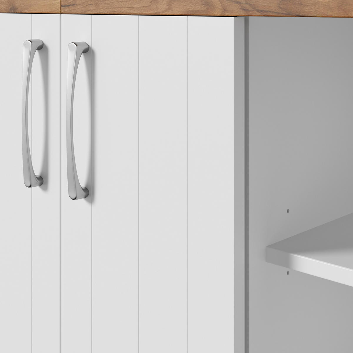 KÜCHENSCHRANK 106x39x176 cm Buffet Stauraum - Naturfarben, Holzwerkstoff (106/176.5/39cm) - Fortuna Lai