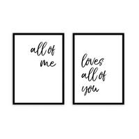 BILD mit Rahmen 2er Set 51x71 cm Spruch: Liebe - Weiß, Holz (51/71cm) - artissimo