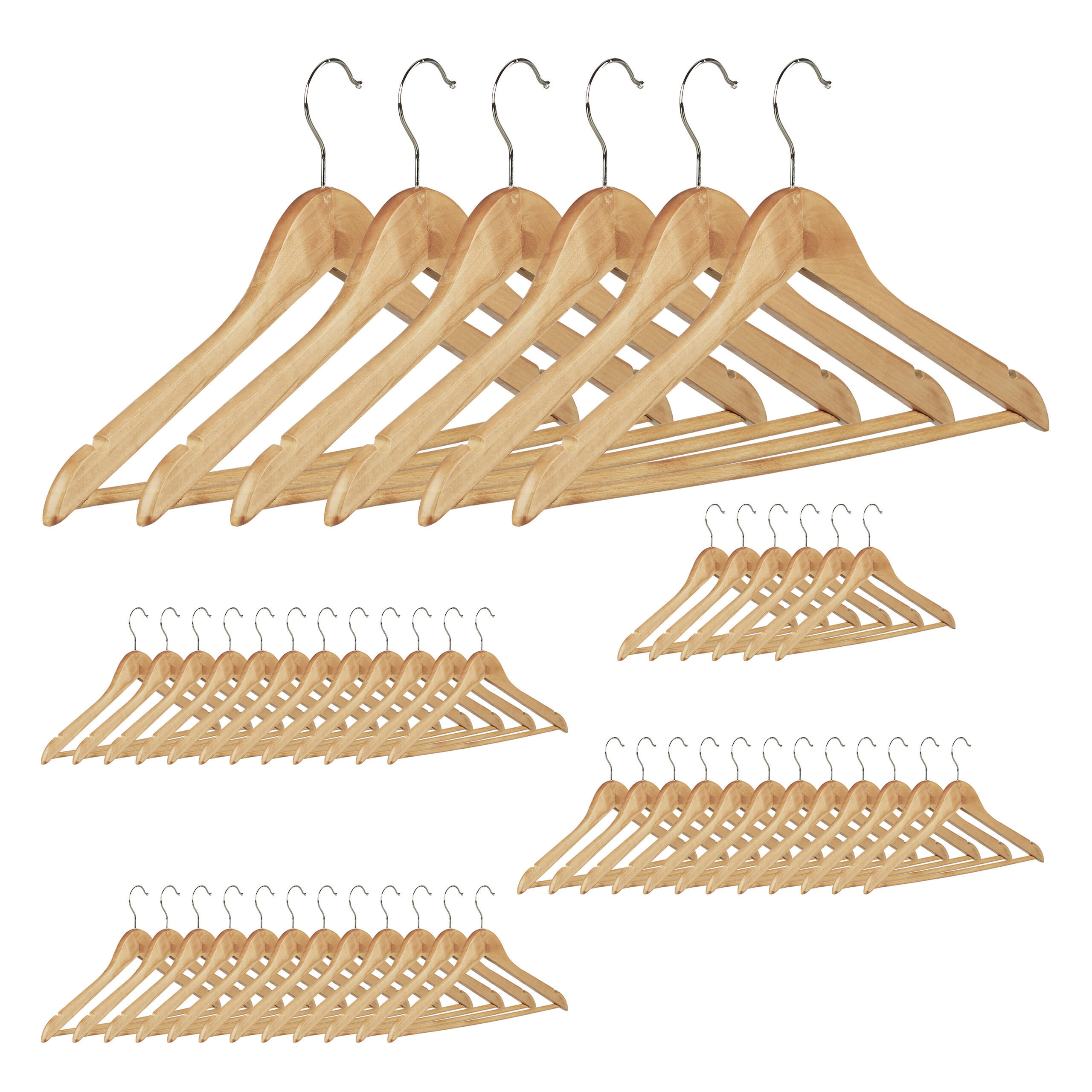 UMERASE Natural set-48 - maro deschis, lemn/metal (44.5/22.5/1.3cm) - Relaxdays
