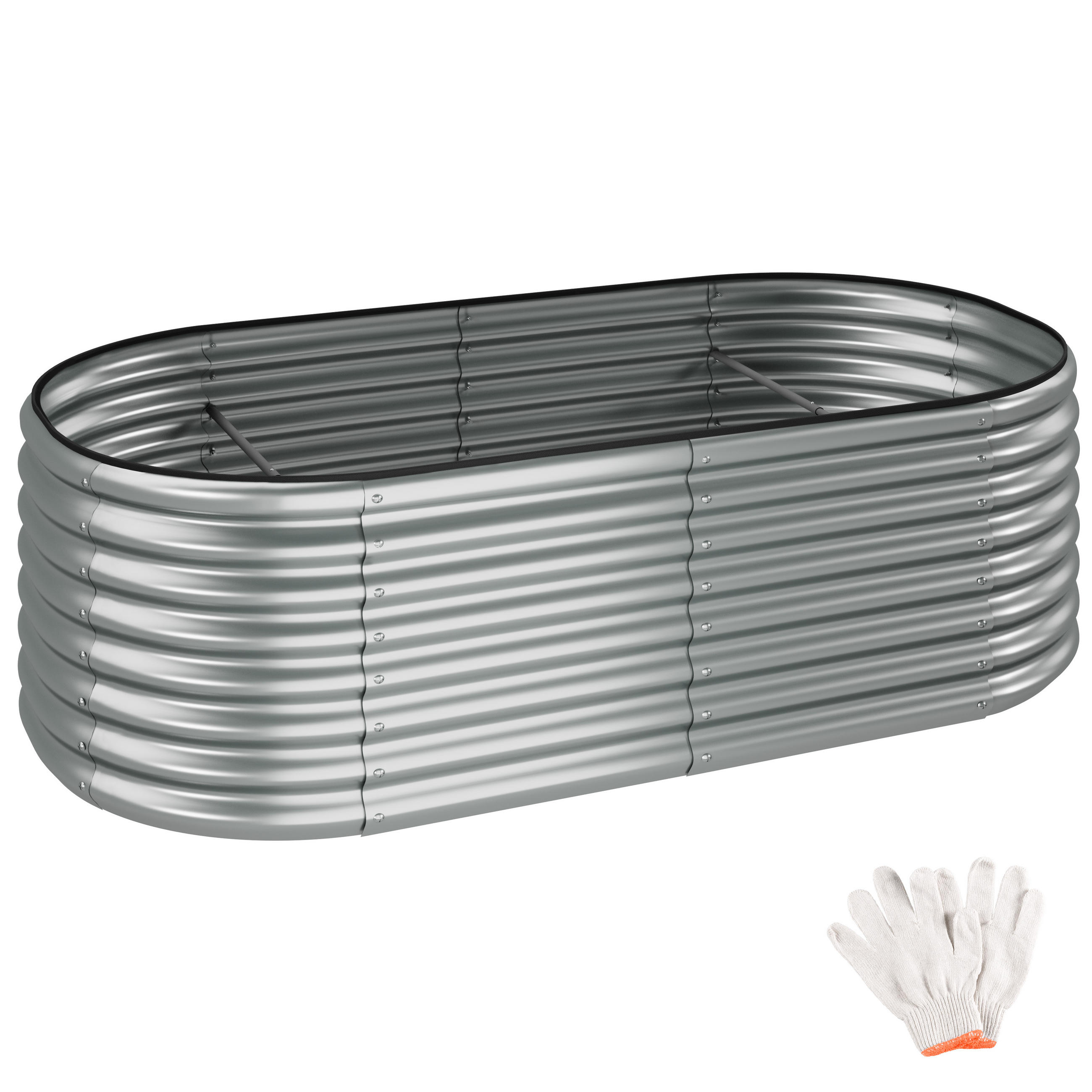 HOCHBEET Flormma,200 x 100 x 60 cm,silber - Silberfarben, Metall (200/60/100cm) - tectake