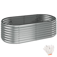 HOCHBEET Flormma,200 x 100 x 60 cm,silber - Silberfarben, Metall (200/60/100cm) - tectake
