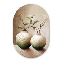 WANDBILD Blumen - Vase - Weiß - Botanisch - Beige Deko Wohnzimmer 40x60 cm - Ecru, Kunststoff (40/60cm) - MuchoWow