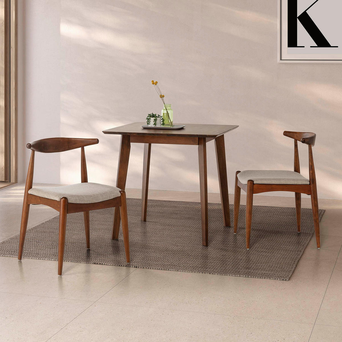 MASĂ DE MASA Pomago 80x80 cm, culoare nucă - culoare nucă, lemn (24/63/150cm) - VS Venta-stock
