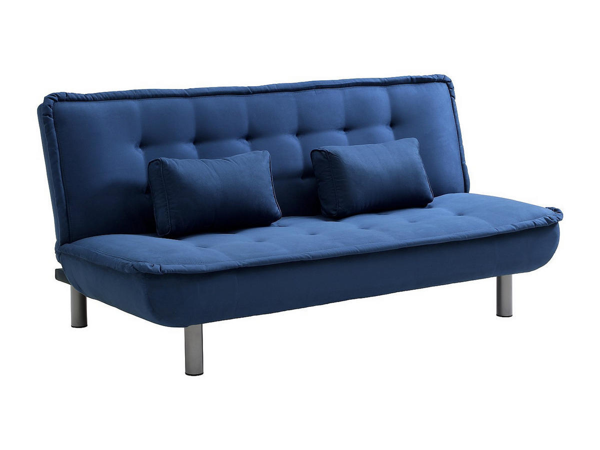 SCHLAFSOFA - 3 Personen - stoff - königsblau Mishan - Blau, Textil/Metall (190/89/96cm) - Vente-Unique