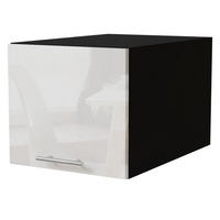 AUFSATZSCHRANK Essen W6B/40 Weiß Hochglanz / Schwarz Matt 40 / 59 / 36cm - Weiß Hochglanz/Schwarz, Holz/Holzwerkstoff (40/59/36cm) - Feldmann-Wohnen