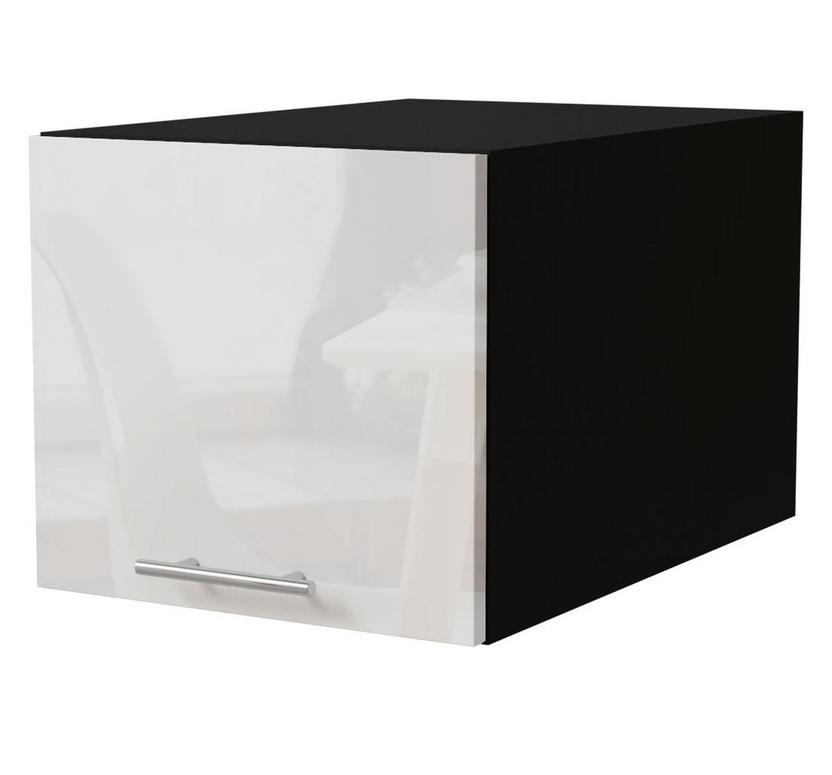 AUFSATZSCHRANK Essen W6B/40 Weiß Hochglanz / Schwarz Matt 40 / 59 / 36cm - Weiß Hochglanz/Schwarz, Holz/Holzwerkstoff (40/59/36cm) - Feldmann-Wohnen