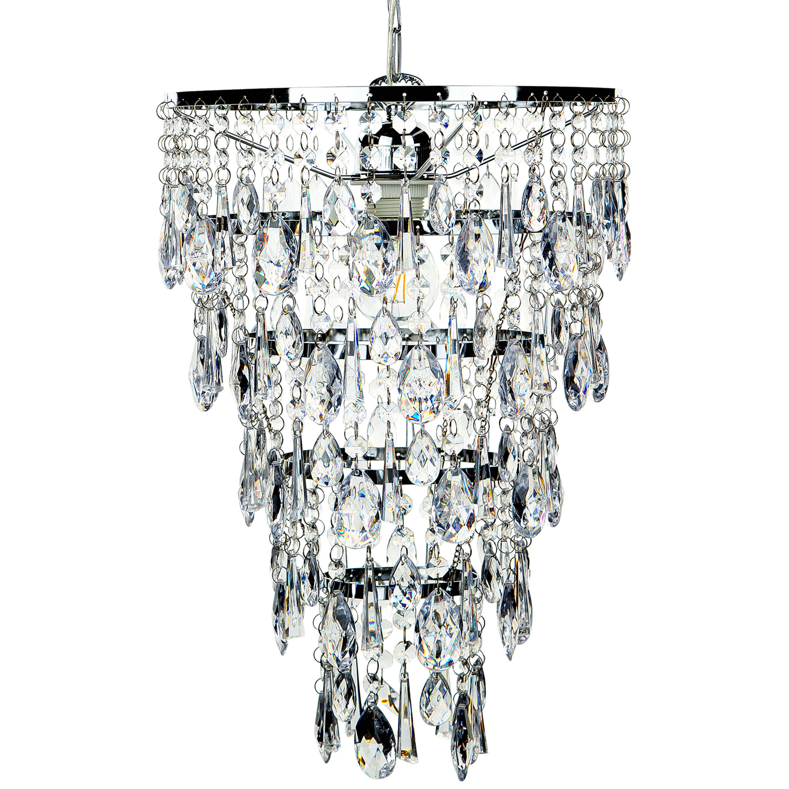 KRONLEUCHTER Entwash 30/30/100 cm - Silberfarben, Metall (30/30/100cm) - Beliani