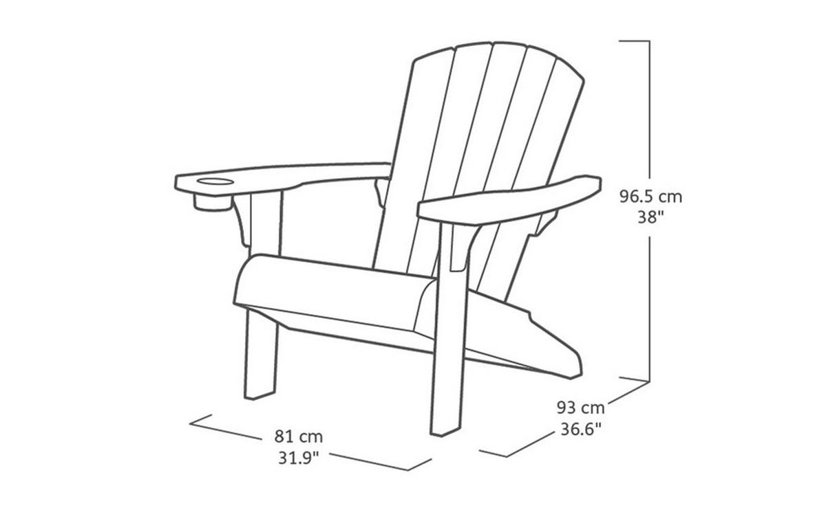 GARTENSTUHL Adirondack Alpine - Dunkelblau, Kunststoff (80/96.5/81cm) - Keter