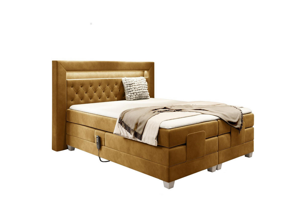 BOXSPRINGBETT SANTORE - Gelb, Holzwerkstoff (120/200cm) - Meblini
