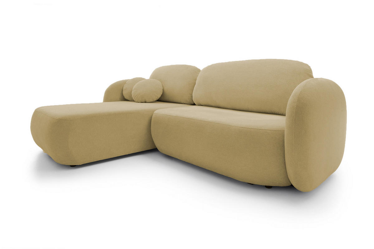 ECKSOFA OLIO L-Form Schlaffunktion mit Bettkasten, lose Rückenkissen, freistehend, LINKS 174x248 cm Olive green - Olivgrün, Holz/Textil (174/248cm) - DomoHome