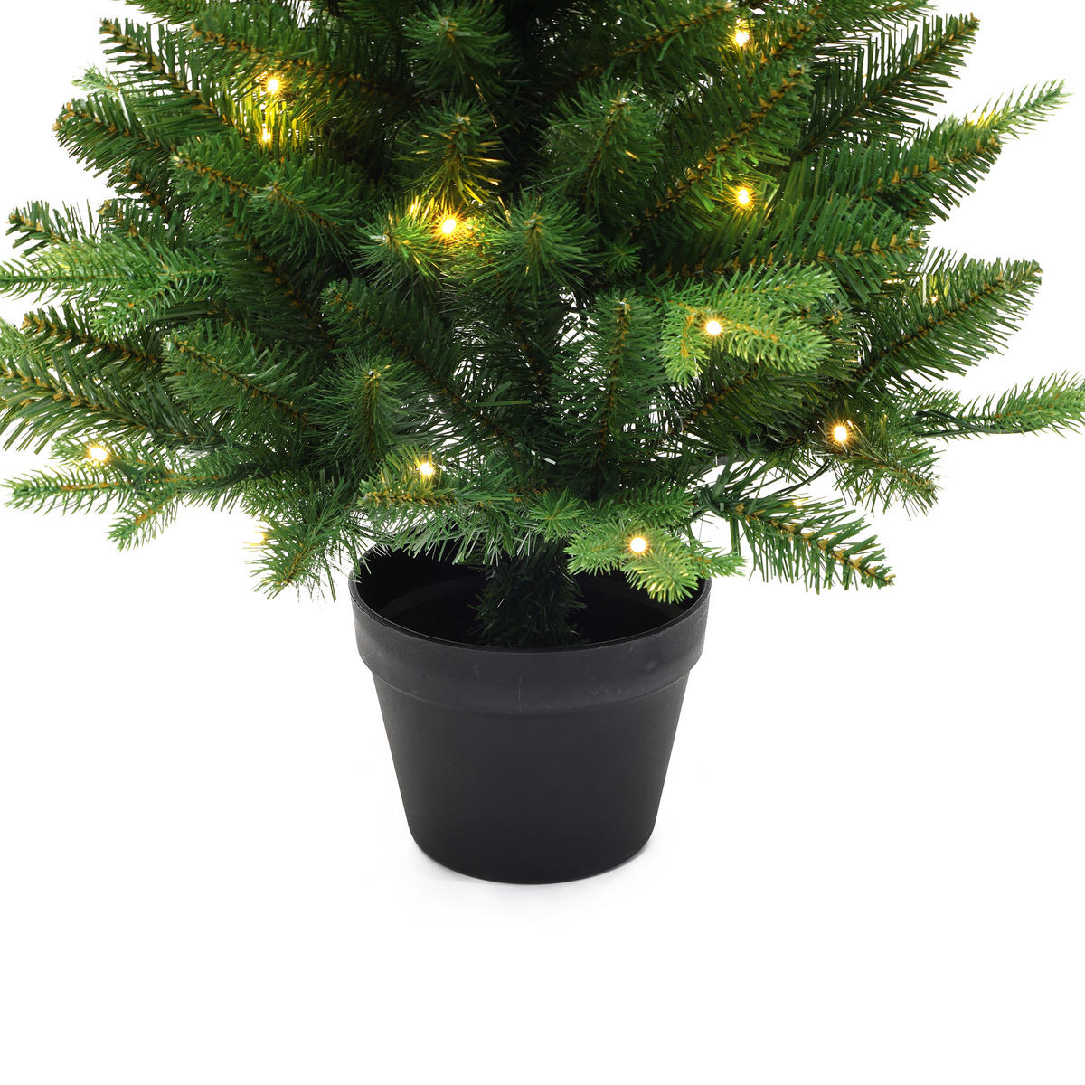 KÜNSTLICHER Weihnachtsbaum 90 cm mit Beleuchtung und Timer - Grün, Kunststoff (93cm) - Hometopia