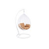HÄNGESESSEL Cobe Weiß, Beige Kissen, Garten Hängesessel Kokon aus Technorattan - Braun/Weiß, Kunststoff/Metall (107/198/68cm) - Bettso