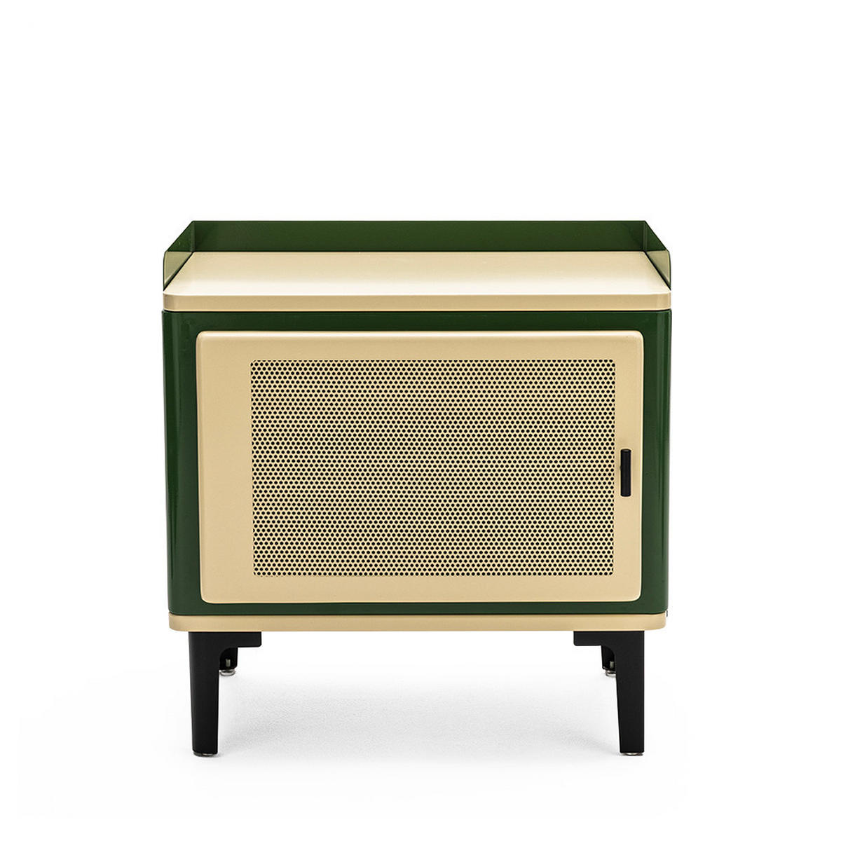 NACHTTISCH mit 1 Tür aus Metall - Vintagio - Grün - Grün, Metall (51/50/38cm) - Drawer