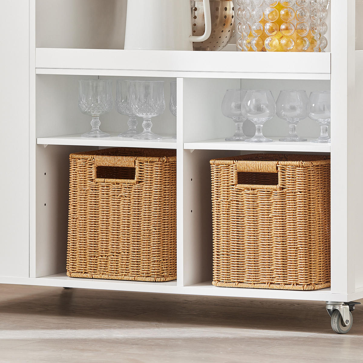 KÜCHENINSEL rollbar Weiß-Natur - Weiß, Holzwerkstoff (108/96/60cm) - SoBuy