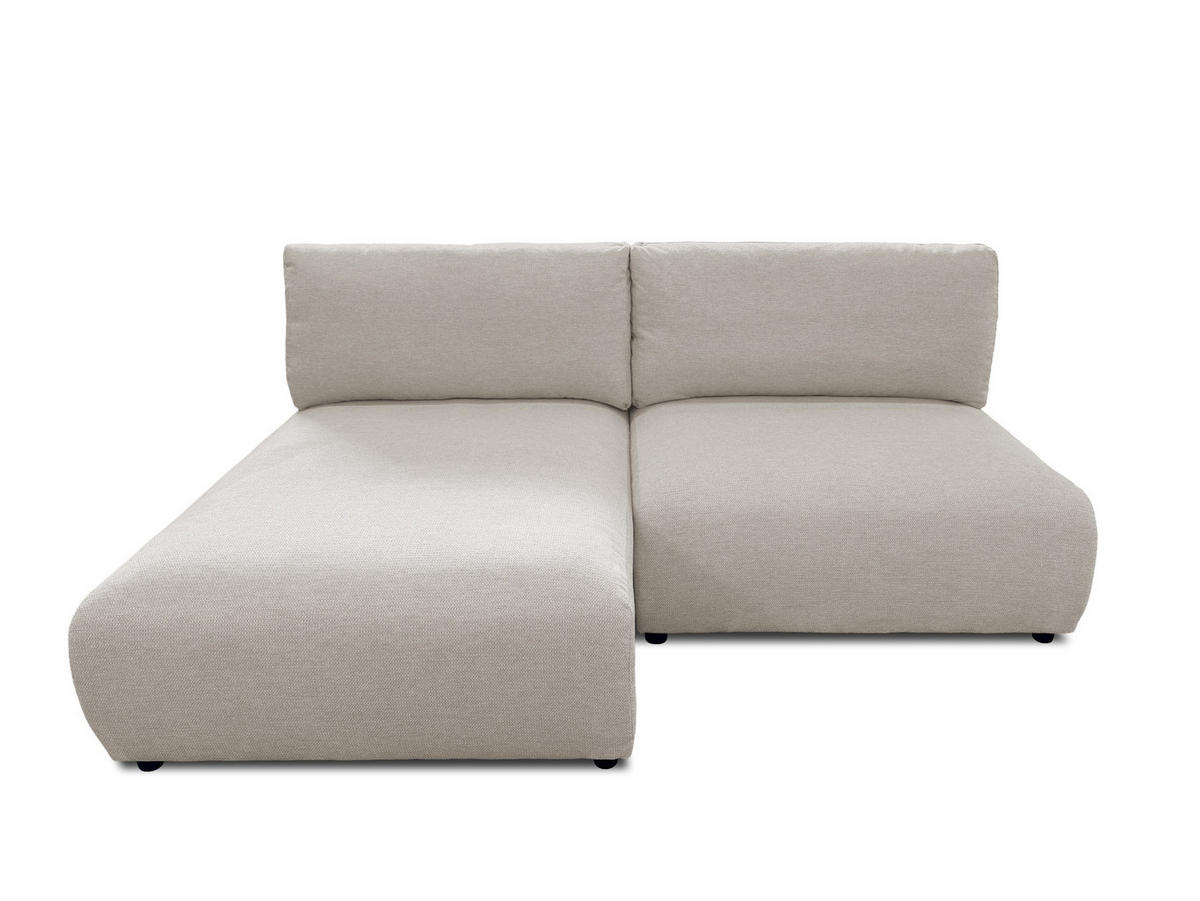 ECKSOFA Sora mit Schlaffunktion, Bettkasten und extra tiefer Komfortzone aus hochwertigem Taupe Strukturstoff - Taupe/Schwarz, Holz/Kunststoff (140/200cm) - S-Style