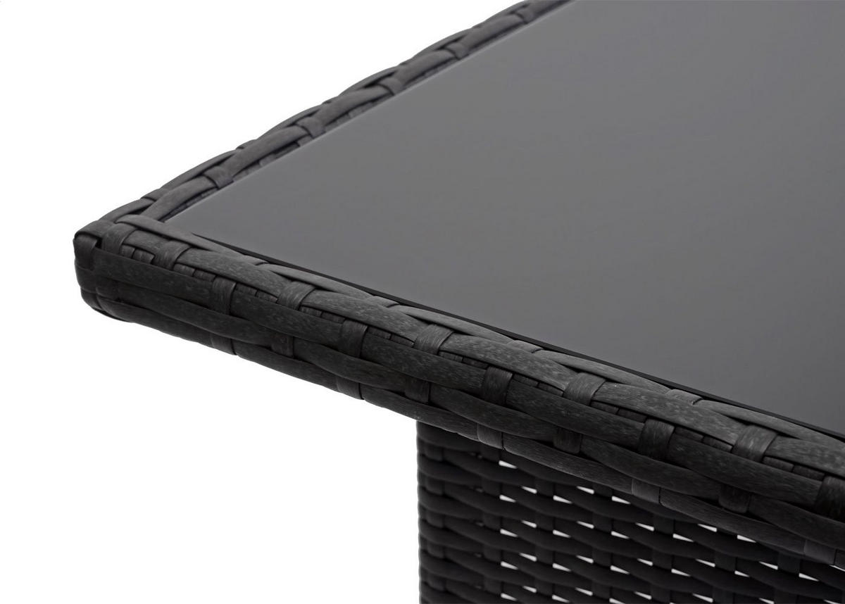 GARTENTISCH aus Poly-Rattan HxBxT 68,5x112x60cm - Schwarz, Kunststoff (60/112/68.5cm) - PROREGAL