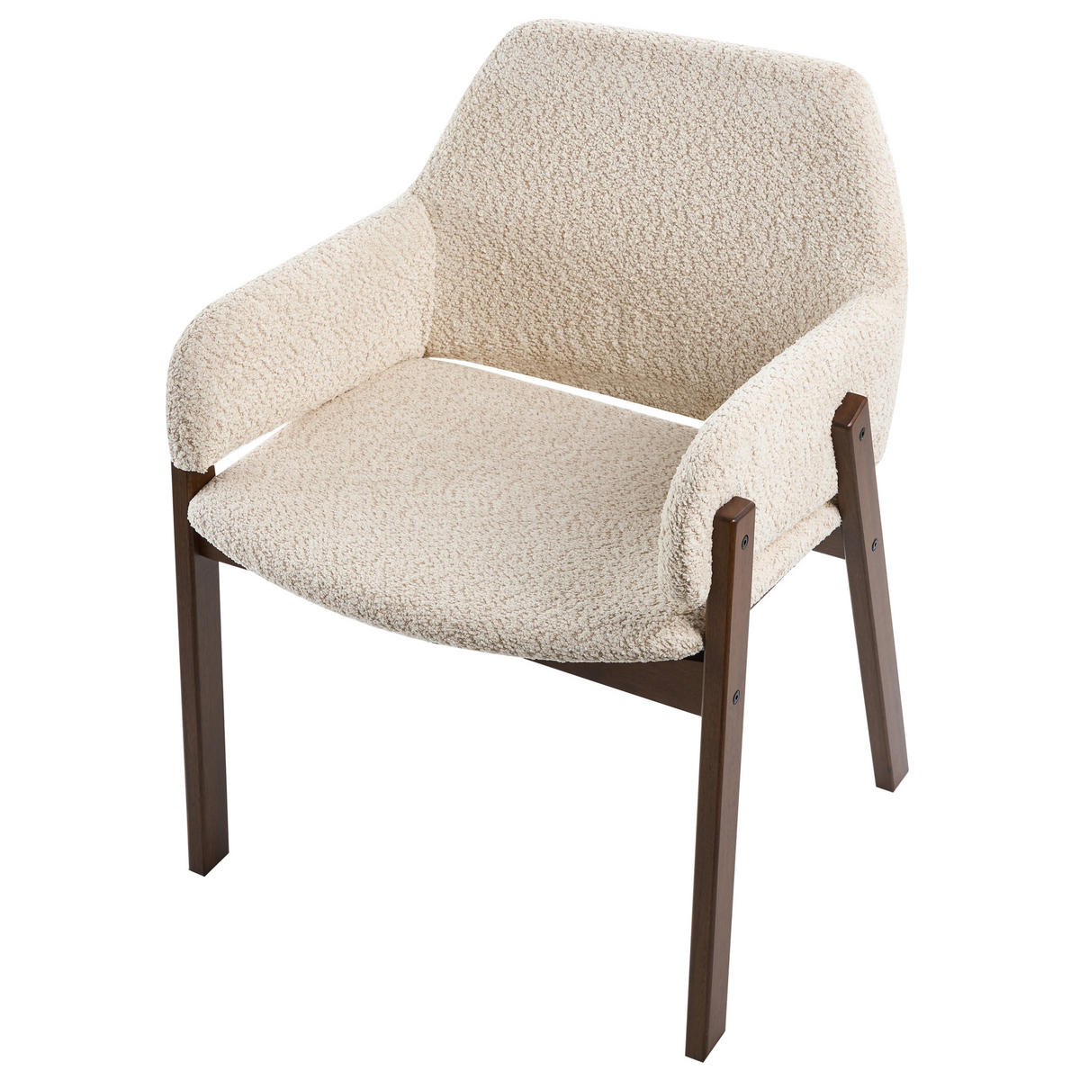 ESSZIMMERSTUHL 2er-Set Bouclé Hellbeige Albion - Beige, Textil (61/80/58cm) - Beliani
