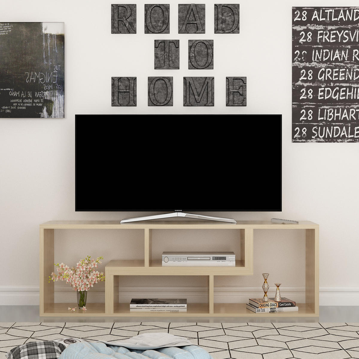 TV-ELEMENT Tetris Eiche - Alteiche, Holzwerkstoff (120/40/29.5cm)
