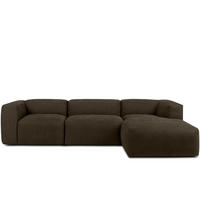 ECKMODULSOFA-RECHTS BUFFO mit extrem weicher und bequemer Sitzfläche, Gewebestoff, braun - Braun, Textil (297/180cm) - KONSIMO®
