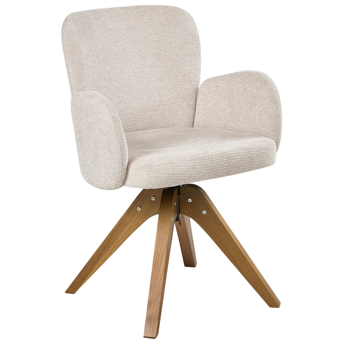 JÍDELNÍ ŽIDLE 2 ks sada otočná Látka Světle béžová Jean - béžová, textil (64/82/70cm) - Beliani