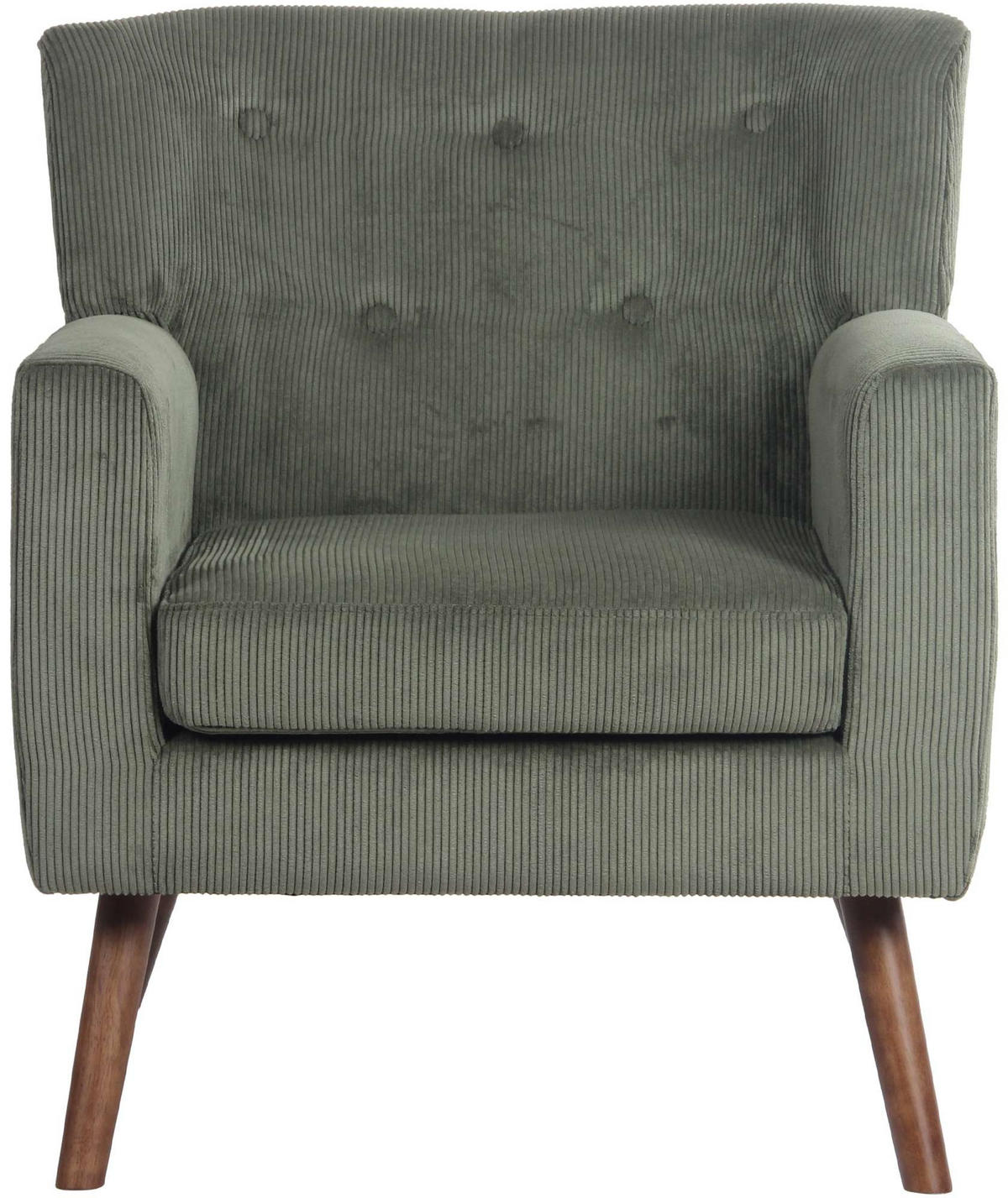 SESSEL Cord Grün - Braun/Grün, Holz/Textil (72/80/74cm) - CLP