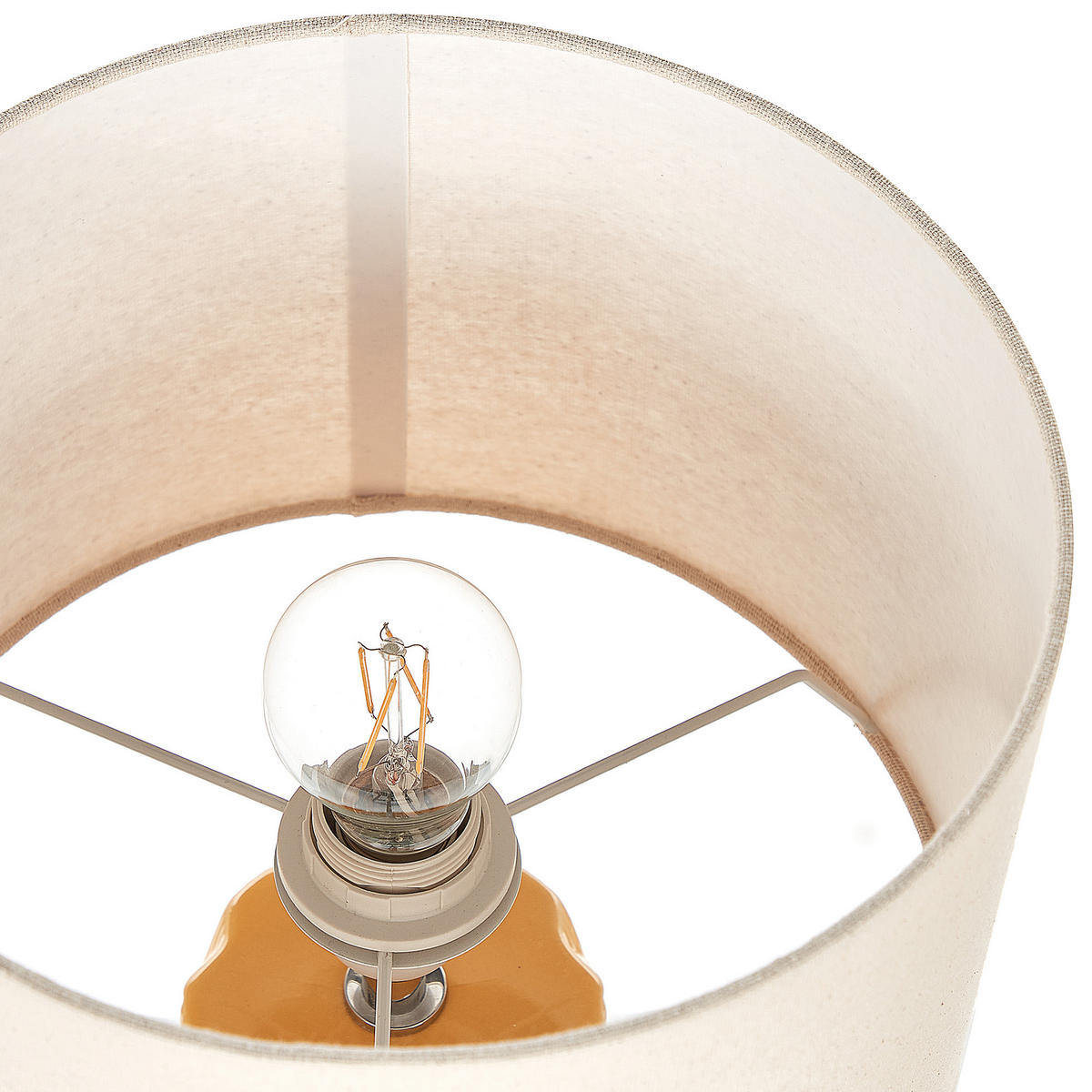 TISCHLAMPE Balonne 28/28/49 cm - Gelb, Keramik (28/28/49cm) - Beliani