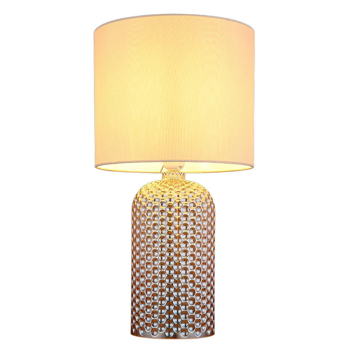 TISCHLEUCHTE SOFIA Champagner Textil Glas - Champagner, Glas (26.5/26.5/50cm) - Globo Lighting