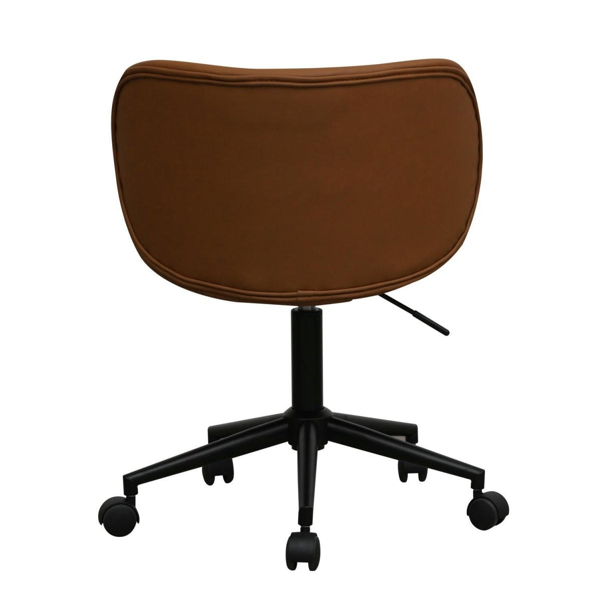 DREHSTUHL höhenverstellbar in Kunstleder Cognacbraun - Schwarz/Braun, Textil/Metall (57/71/56cm) - Furnhouse