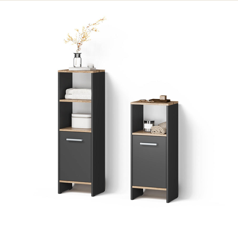 BADMÖBEL-SET Amalfi Anthrazit/Goldkraft Eiche 2 Teile - Honigeiche/Anthrazit, Holzwerkstoff (33.8/108.2/26.3cm) - Livinity®