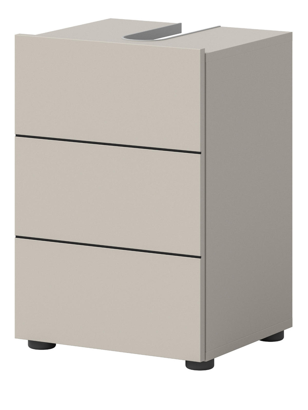 WASCHBECKENUNTERSCHRANK Kaschmir, Badezimmer Unterschrank 38 x 56 cm - Kaschmir/Schwarz, Holzwerkstoff/Kunststoff (38/56/34cm) - Inn.Furn