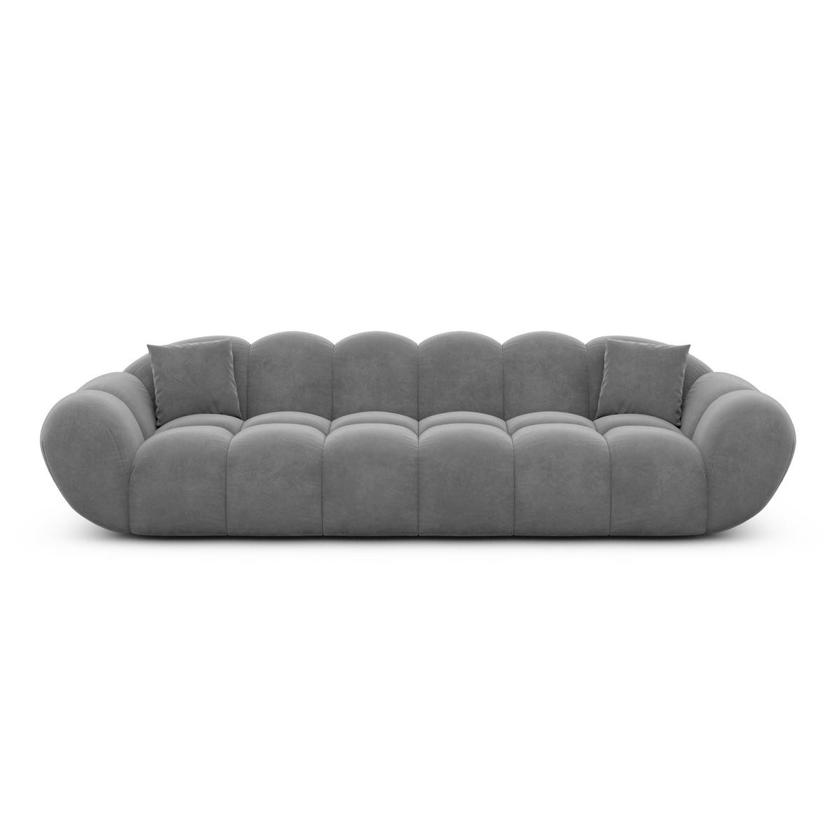 4-SITZER-SOFA Liva Dunkelgrau Samtstoff - Dunkelgrau, Textil (265/70/93cm) - VAROYAL