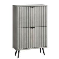 SCHUHKIPPER Grau 60/24/94 cm - Grau, Holzwerkstoff (24/94/60cm) - Urban Meuble