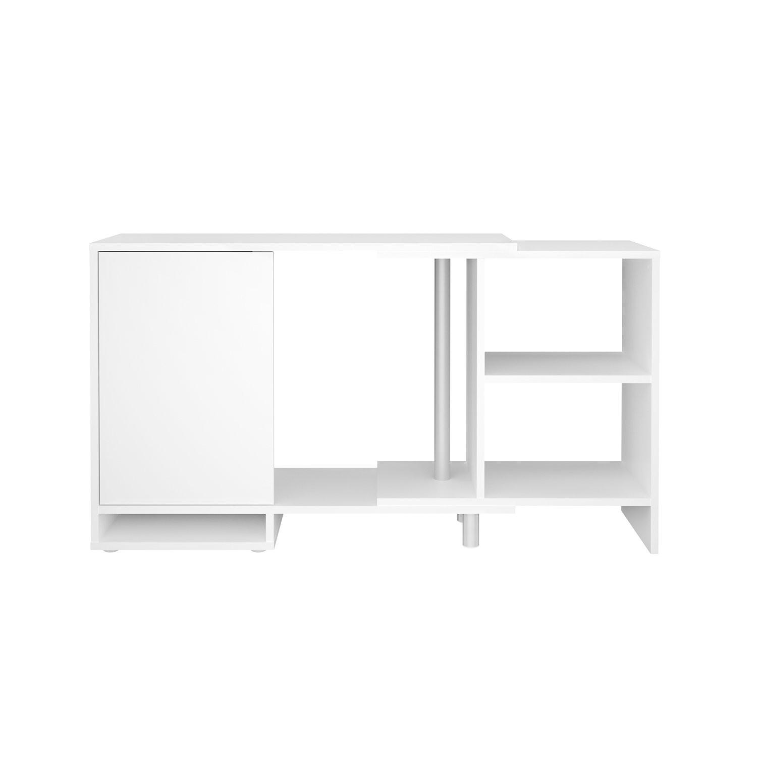 ECKMODULARES Aufbewahrungsmöbel - Flex - Weiß, Holzwerkstoff (33/73.6/133.5cm) - Calicosy