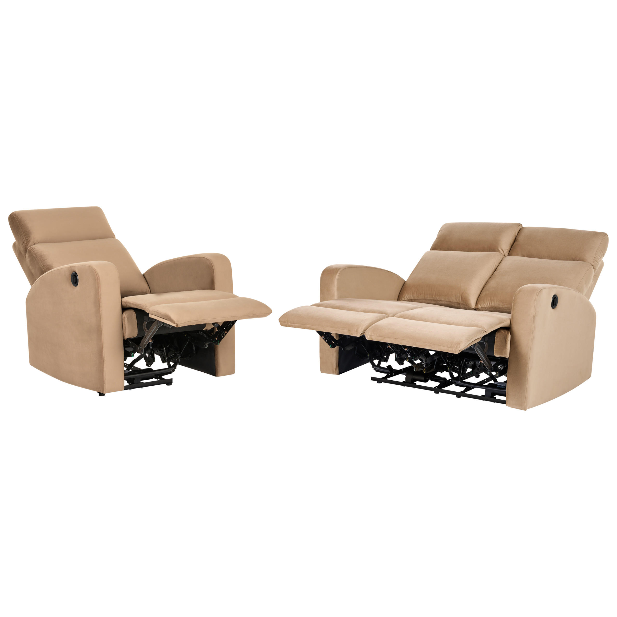 Beliani Sofa-Set Hellbraun, Braun 133x100x73 cm
