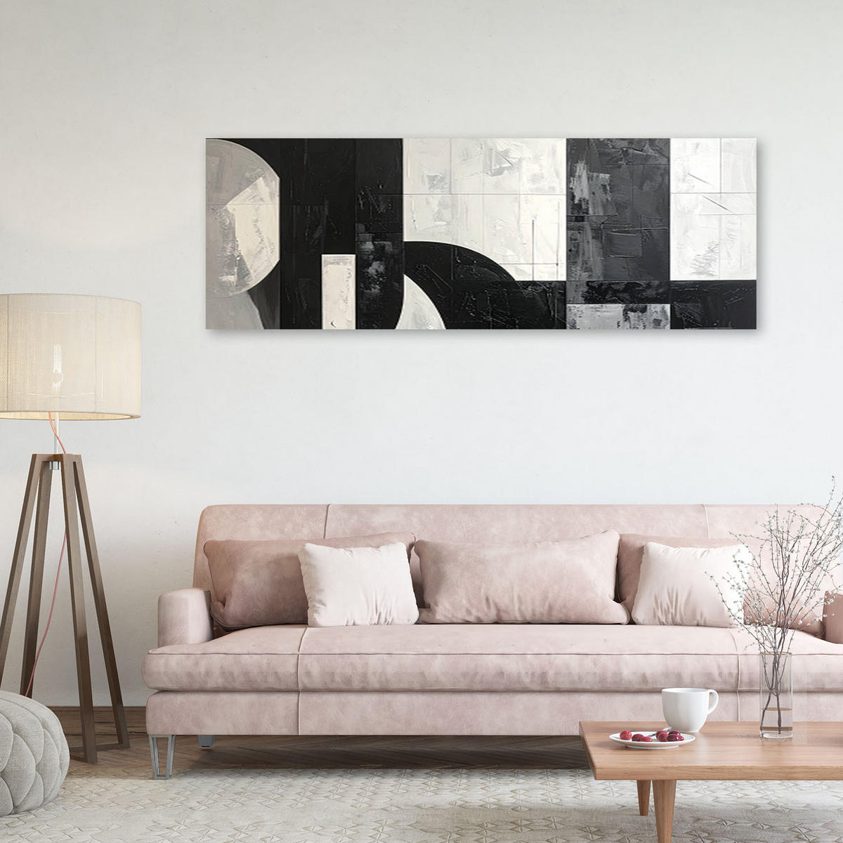 LEINWANDBILD 3D und geometrisch 150x50cm - Schwarz, Textil (150/50cm) - Feeby