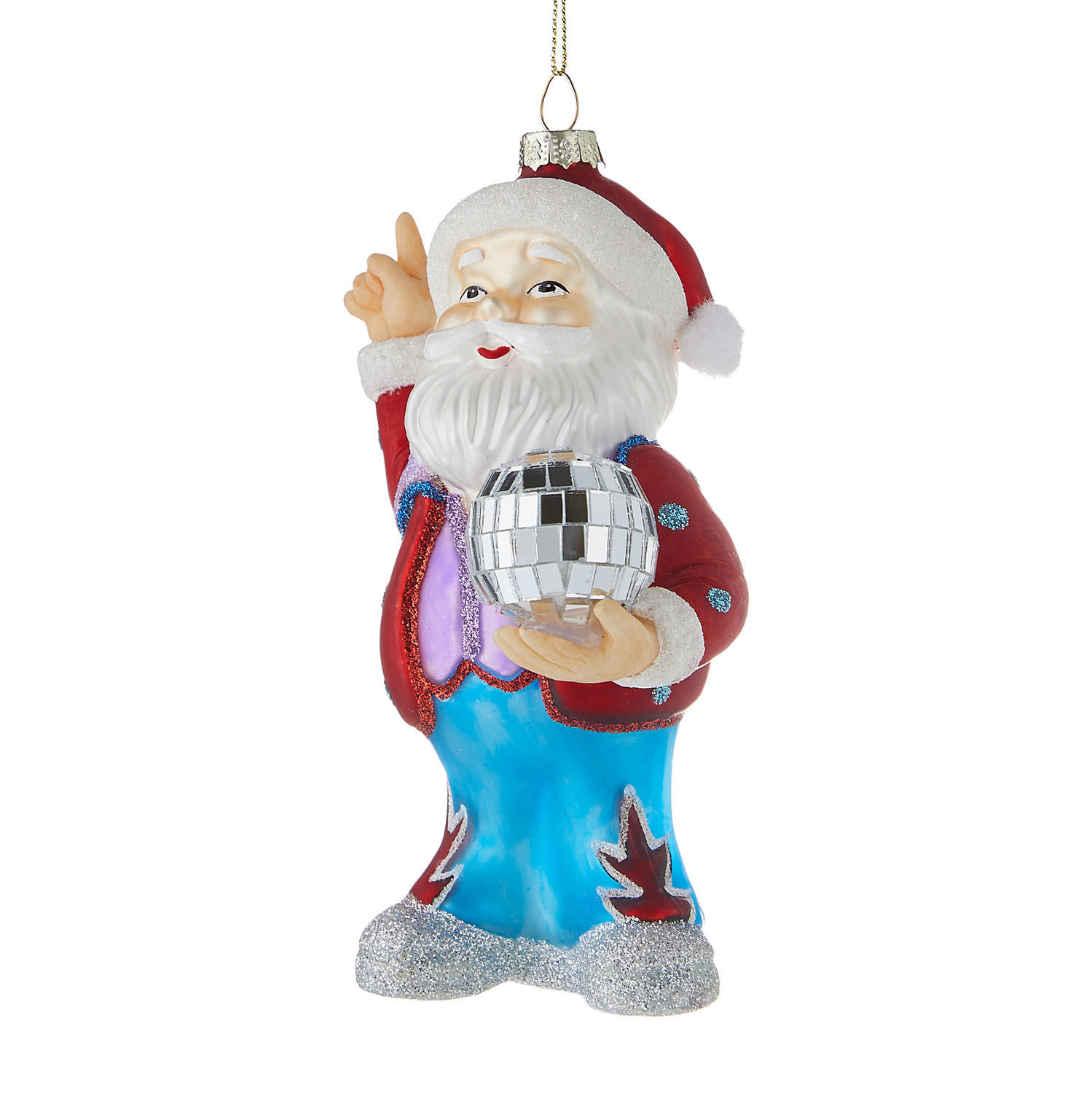 BAUMANHÄNGER Hang On Disco Santa - Rot, Glas (6/13/8cm) - Butlers