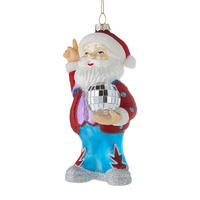 BAUMANHÄNGER Hang On Disco Santa - Rot, Glas (6/13/8cm) - Butlers