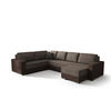 WOHNLANDSCHAFT Prado rechts mit Schlaffunktion und Bettzeugcontainer - Braun, Textil (314/88/210cm) - SIMKAM Furniture