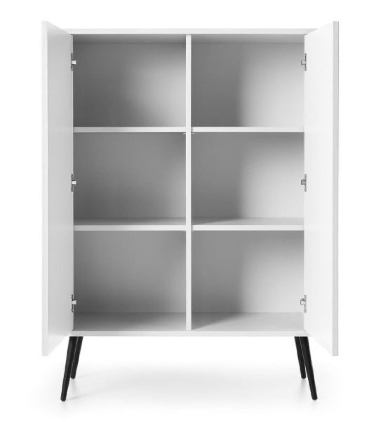KOMMODE Weiß K103 Hoch Gefräst Schwarz - Weiß, Holzwerkstoff (103/129/39cm) - Sepro Meble