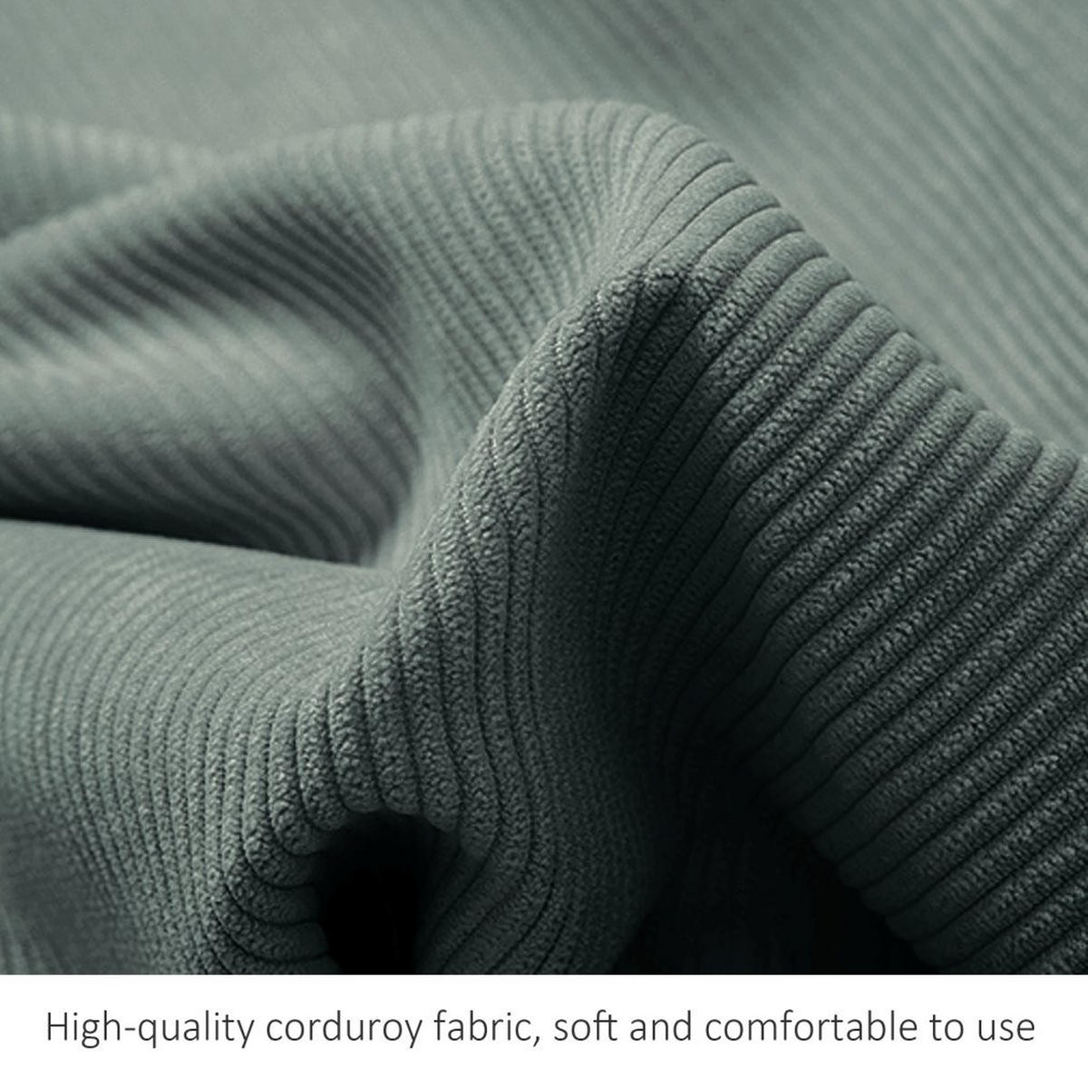 RÜCKENKISSEN für Bett Kord Grau 180 cm - Grau, Textil (50/180cm) - Vercart