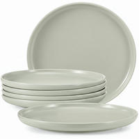 TELLER-SET VICTO 6-tlg Speiseteller, matt beige/grün/grau - Creme, Keramik (27cm) - KONSIMO®