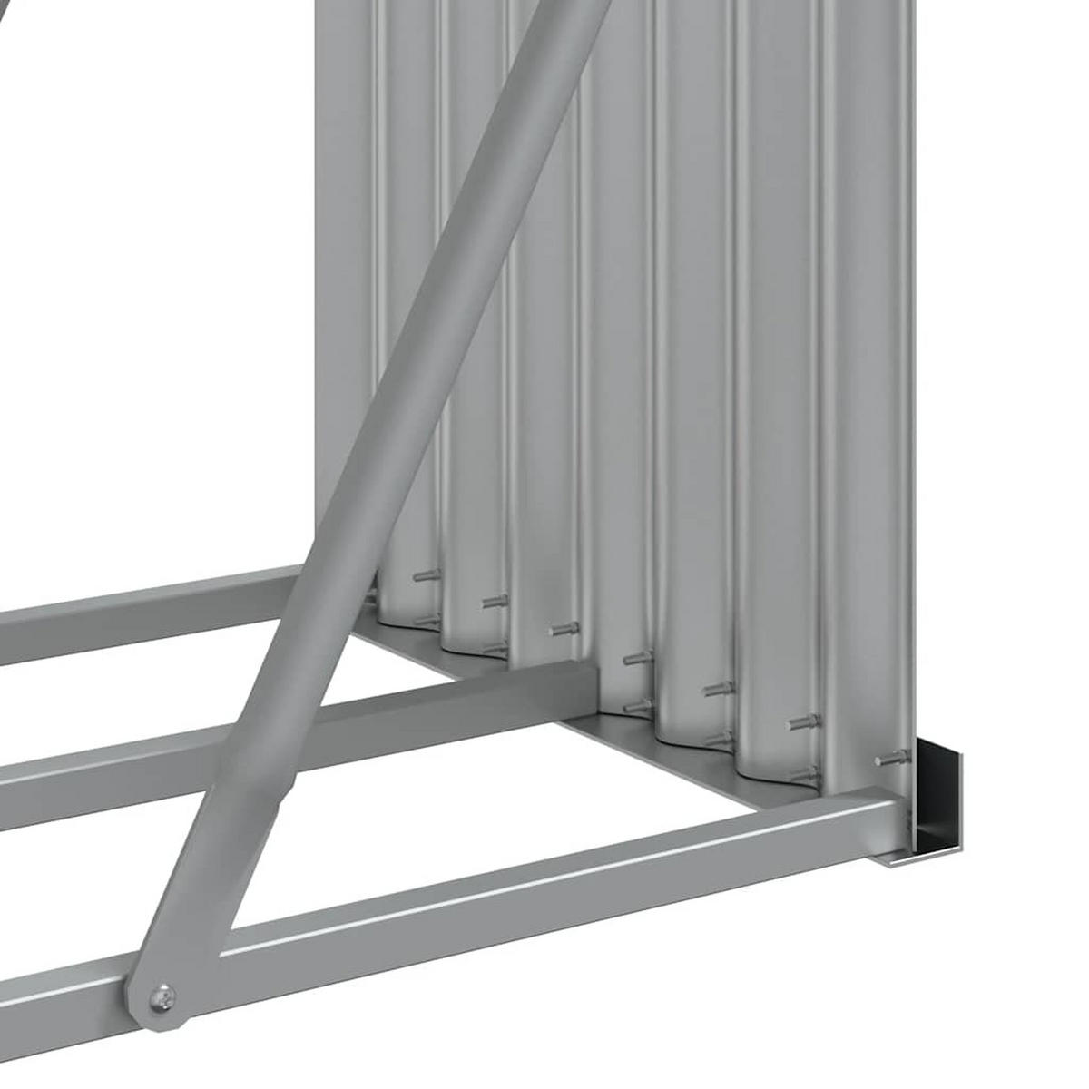 KAMINHOLZUNTERSTAND Anthrazit 300/45/100 Cm Verzinkter Stahl - Anthrazit, Metall (300/100/45cm) - vidaXL