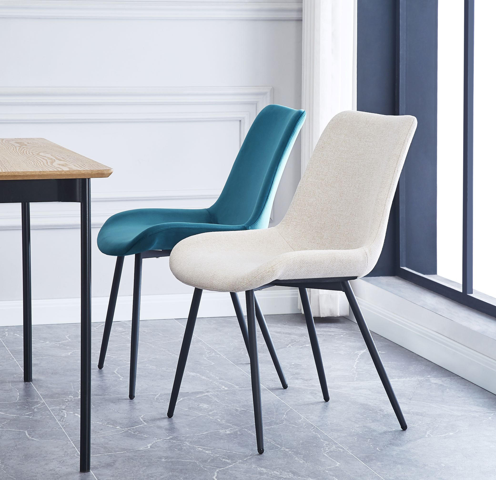 STUHL 2er-Set Stoff Beige - Beige, Textil (54/84/50cm) - Nordlys