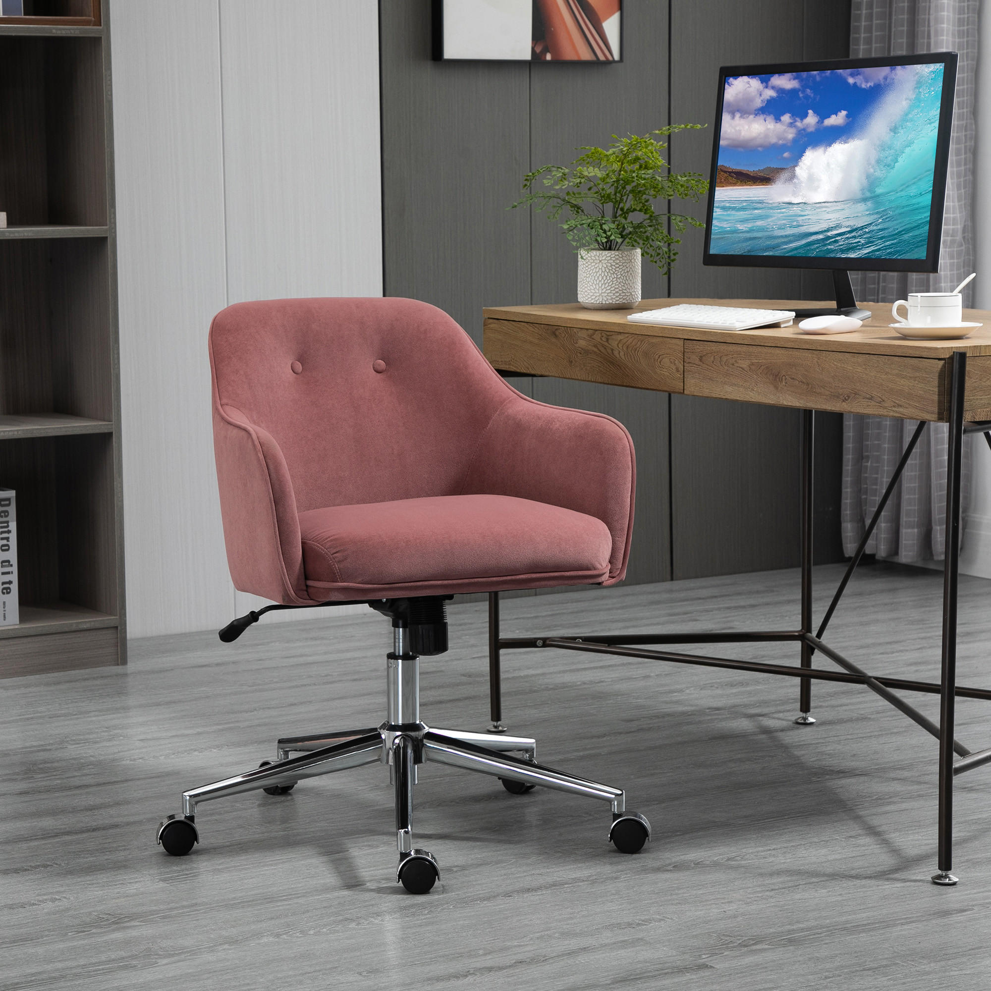 BÜROSTUHL, Wippenfunktion, Nylon, Rot - Rot, Textil (59/90.5/61cm) - Vinsetto