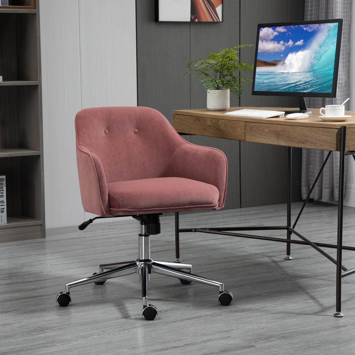 BÜROSTUHL, Wippenfunktion, Nylon, Rot - Rot, Textil (59/90.5/61cm) - Vinsetto