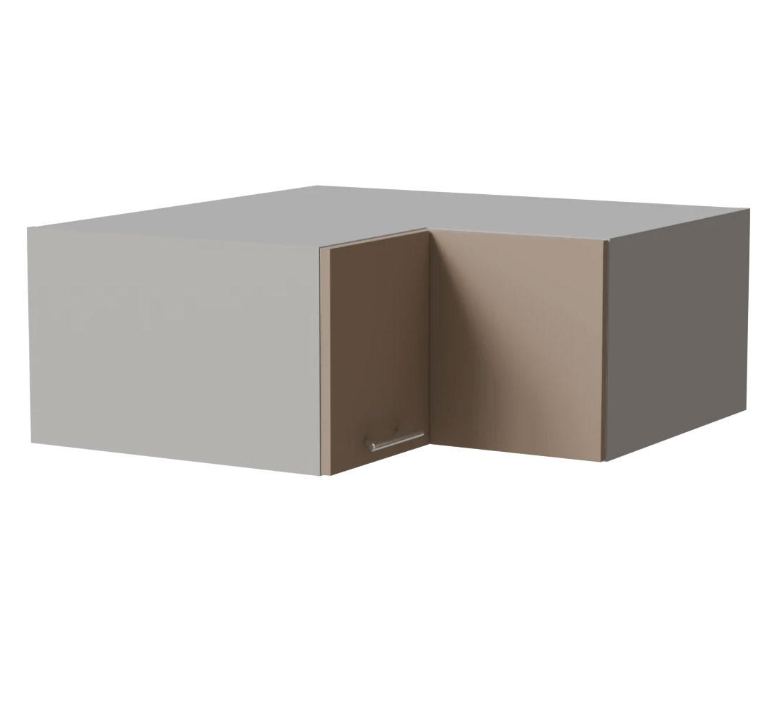 Feldmann-Wohnen Eckaufsatzschrank Graubraun, Grau 90x36x90 cm
